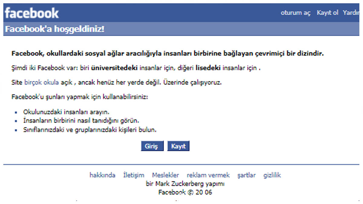 2006 Facebook Dönemi
