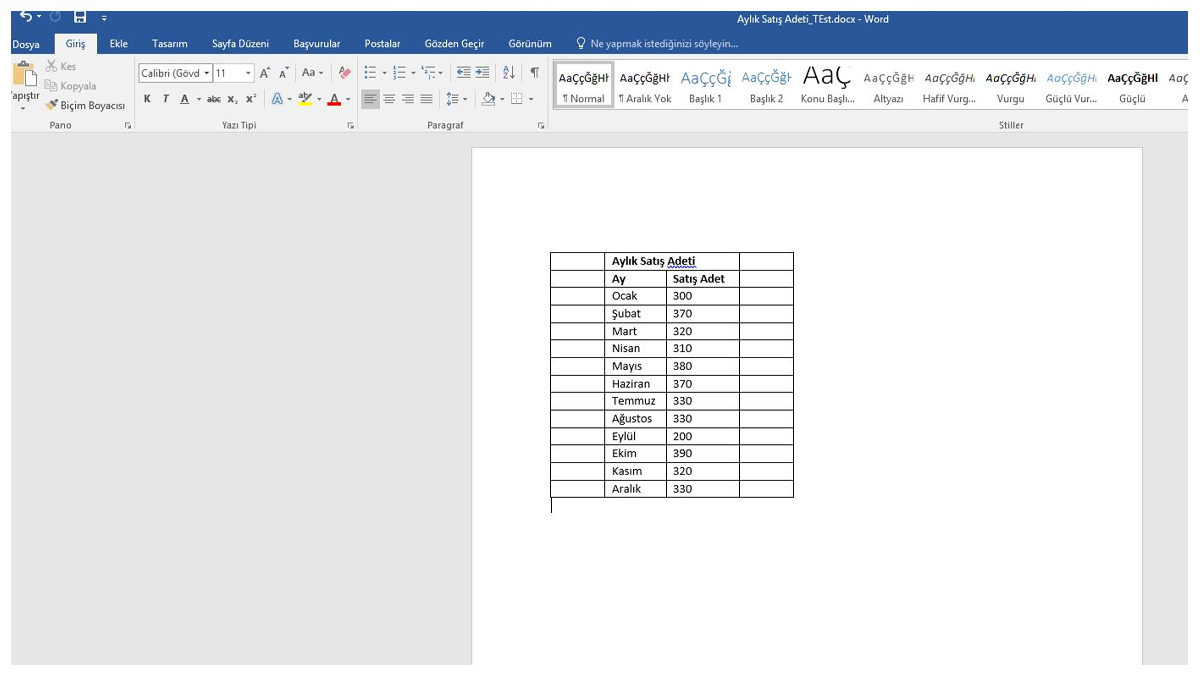 Word Belgesine Excel Tablosu Ekleme Nasıl Yapılır?